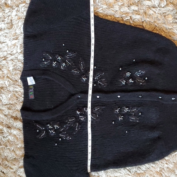 Vintage Bali mohair beaded knitted balloon sleeves cardigan size large - Picture 14 of 16